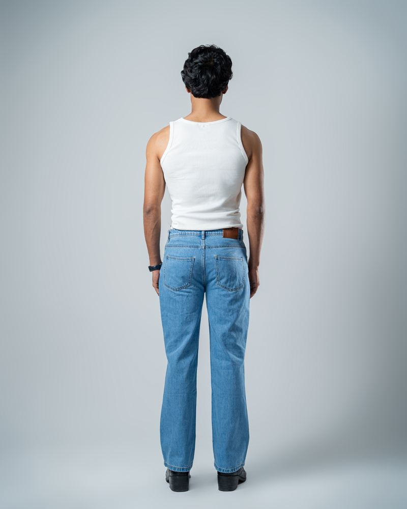 Unisex Bootcut Jeans in Blue - Image 7