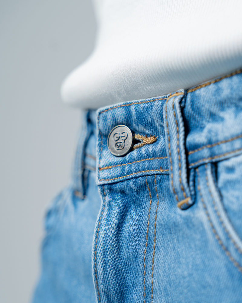 Unisex Bootcut Jeans in Blue - Image 9