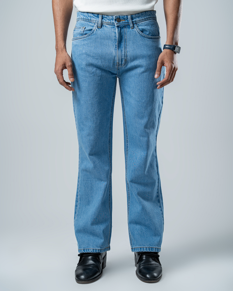Unisex Bootcut Jeans in Blue - Image 11