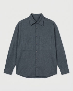 Unisex Long Sleeve Oversized Shirt in Grey