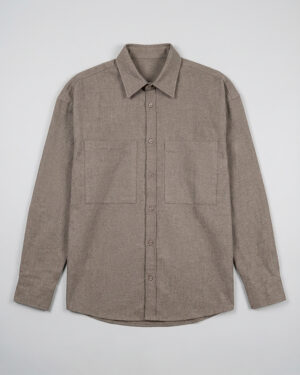 Unisex Long Sleeve Oversized Shirt in Brown