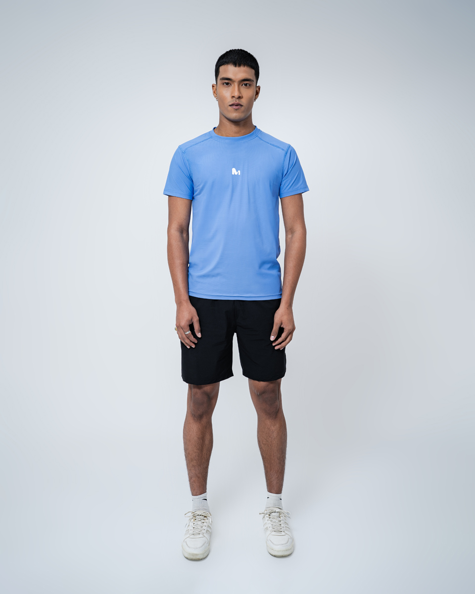 Chase Running T-shirt in Cornflower Blue - Image 2