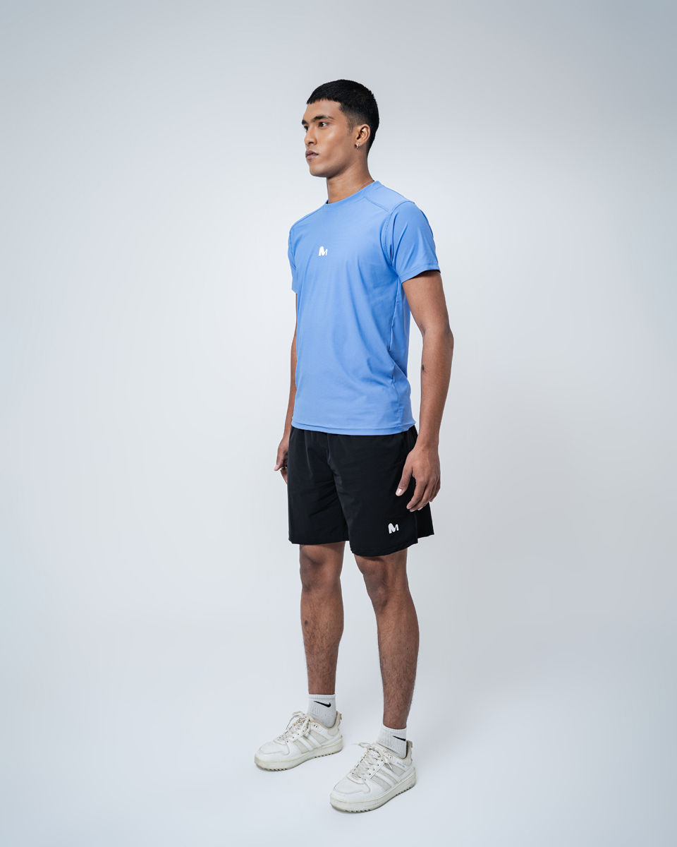 Chase Running T-shirt in Cornflower Blue - Image 3