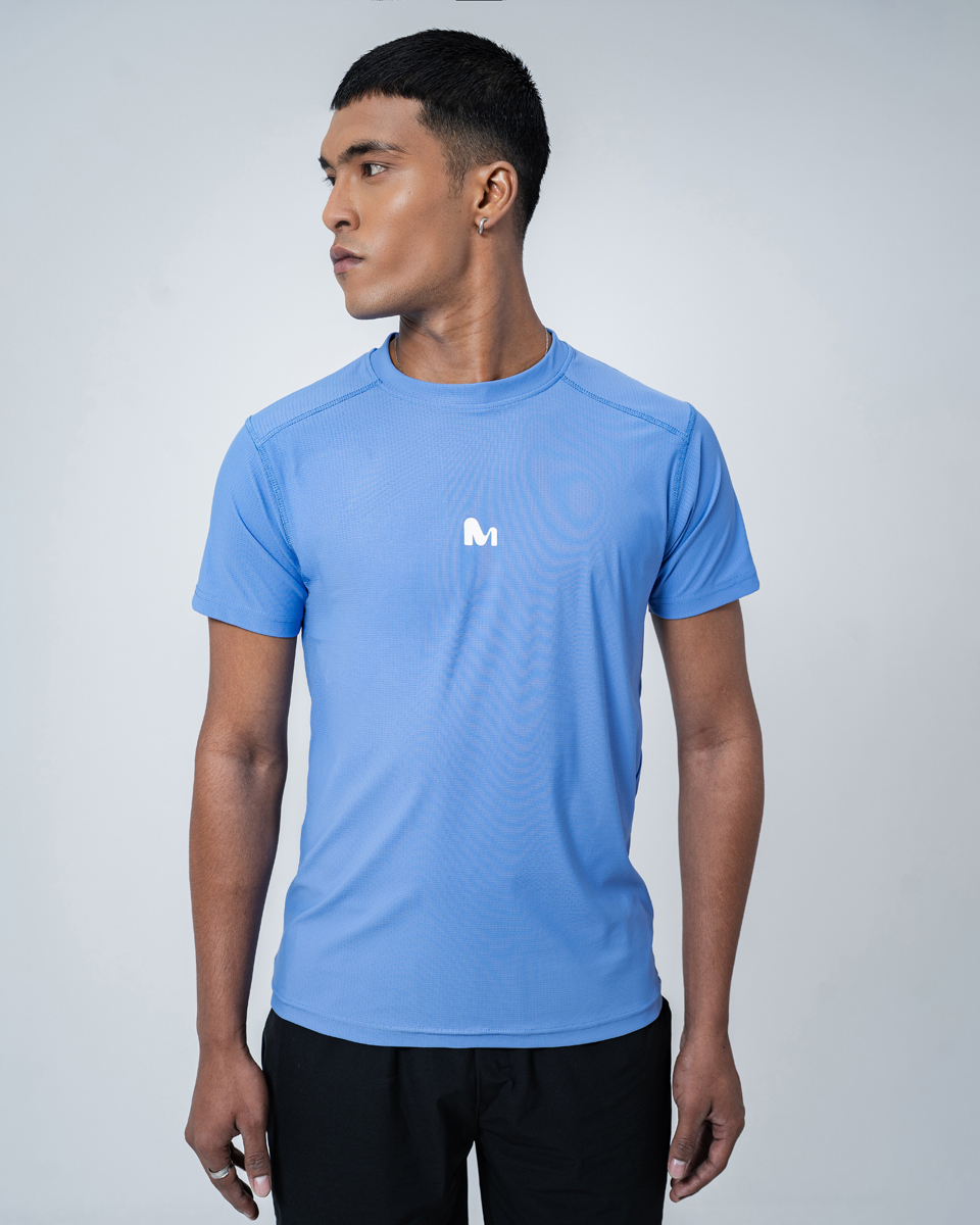 Chase Running T-shirt in Cornflower Blue - Image 5