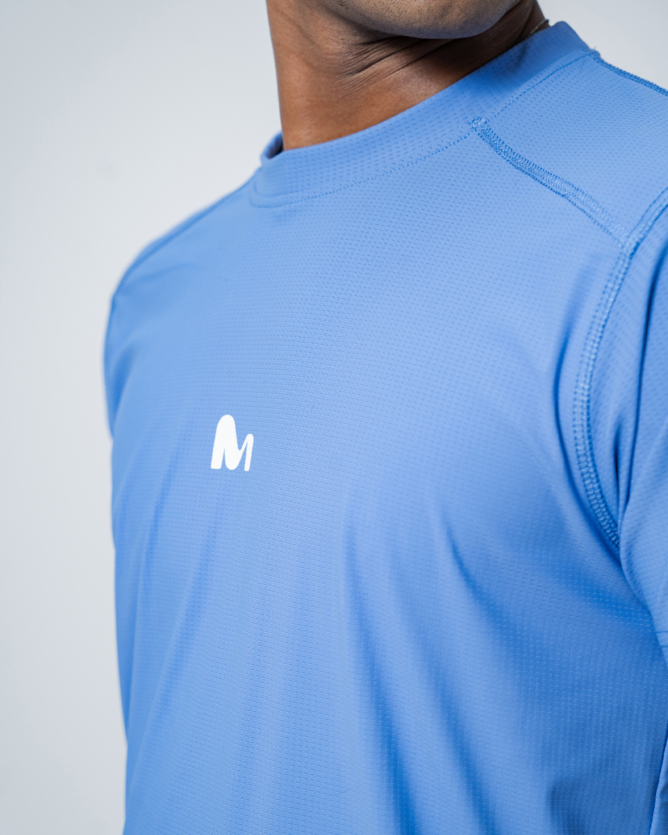 Chase Running T-shirt in Cornflower Blue - Image 7